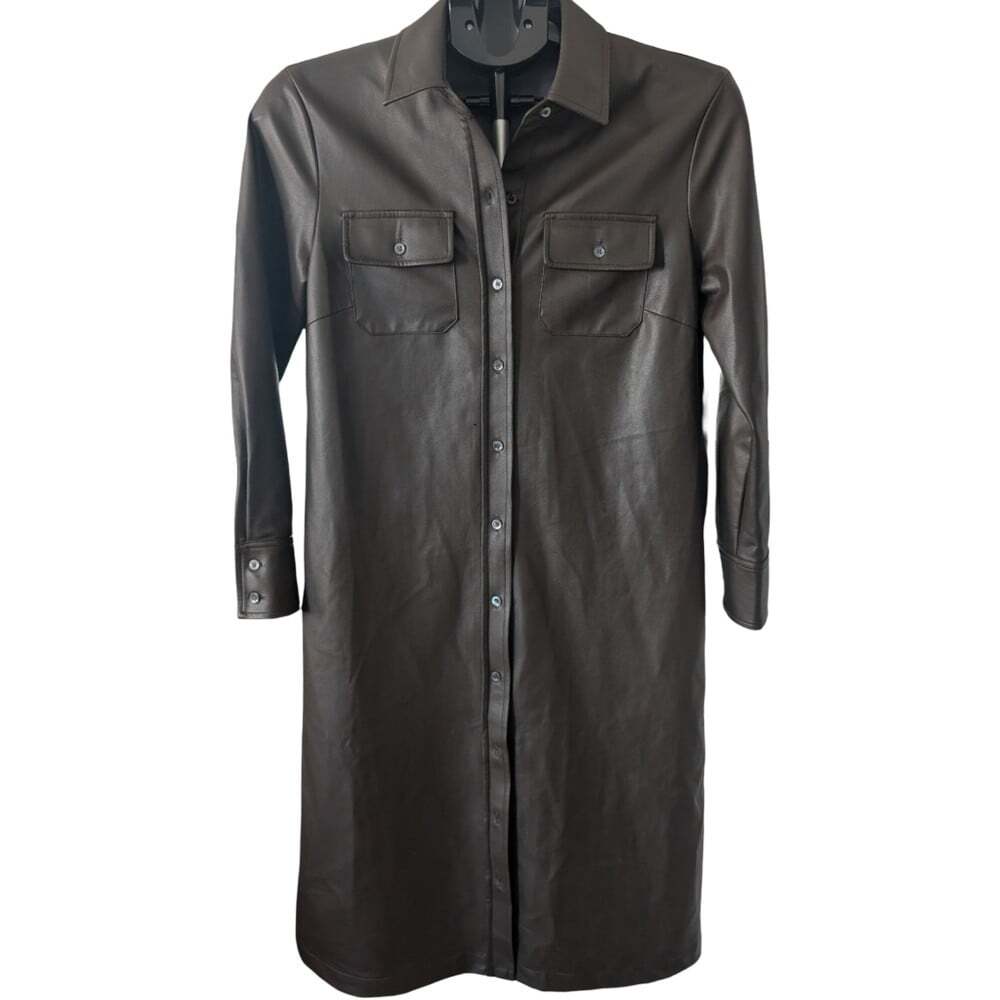 J.McLaughlin Vegan Leather Shirt Dress Size XS